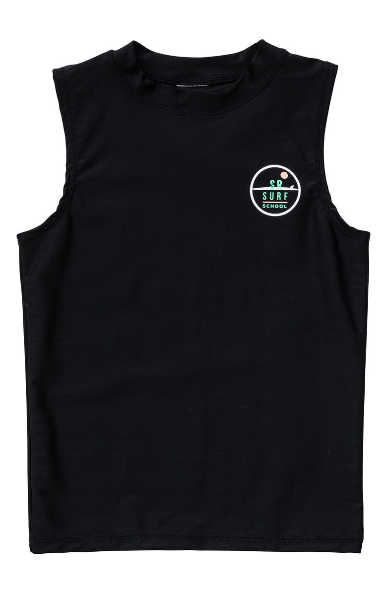 Snapper Rock Kids' Surf School Sleeveless Rashguard Top, Main, color,