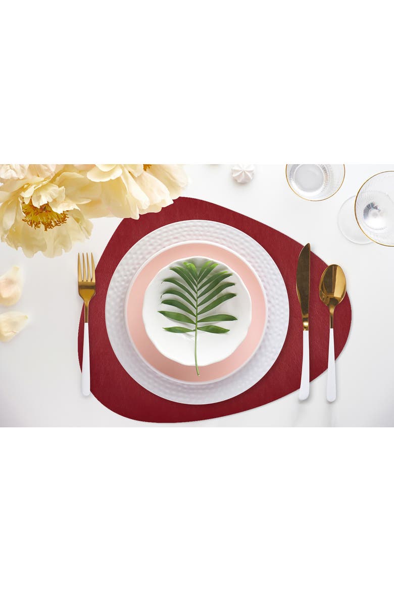 Davanti by  Mattola Placemats, Pine Green, Set of 6, Alternate, color, Earth Red