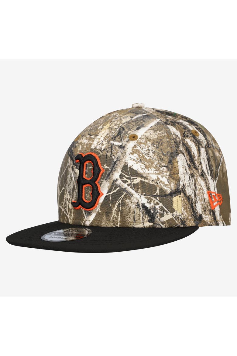 Men's New Era Camo Boston Red Sox Realtree Orange Pop 9FIFTY Snapback Hat, Main, color, Camo