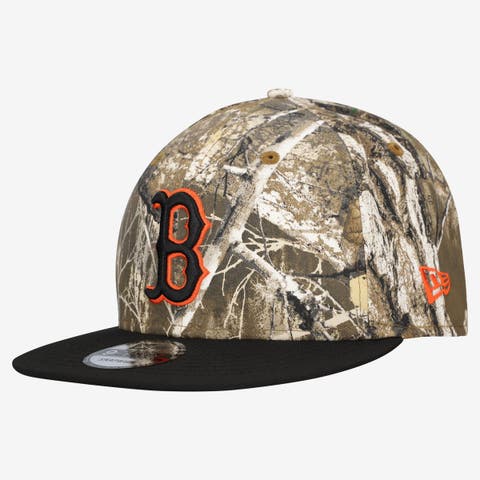 Men's New Era Camo Boston Red Sox Realtree Orange Pop 9FIFTY Snapback Hat