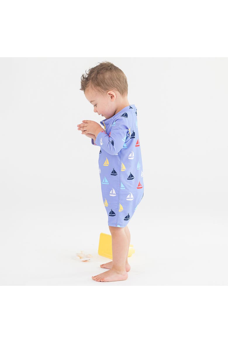 Boys Long Sleeve One Piece Rash Guard, Alternate, color, Down By The Bay
