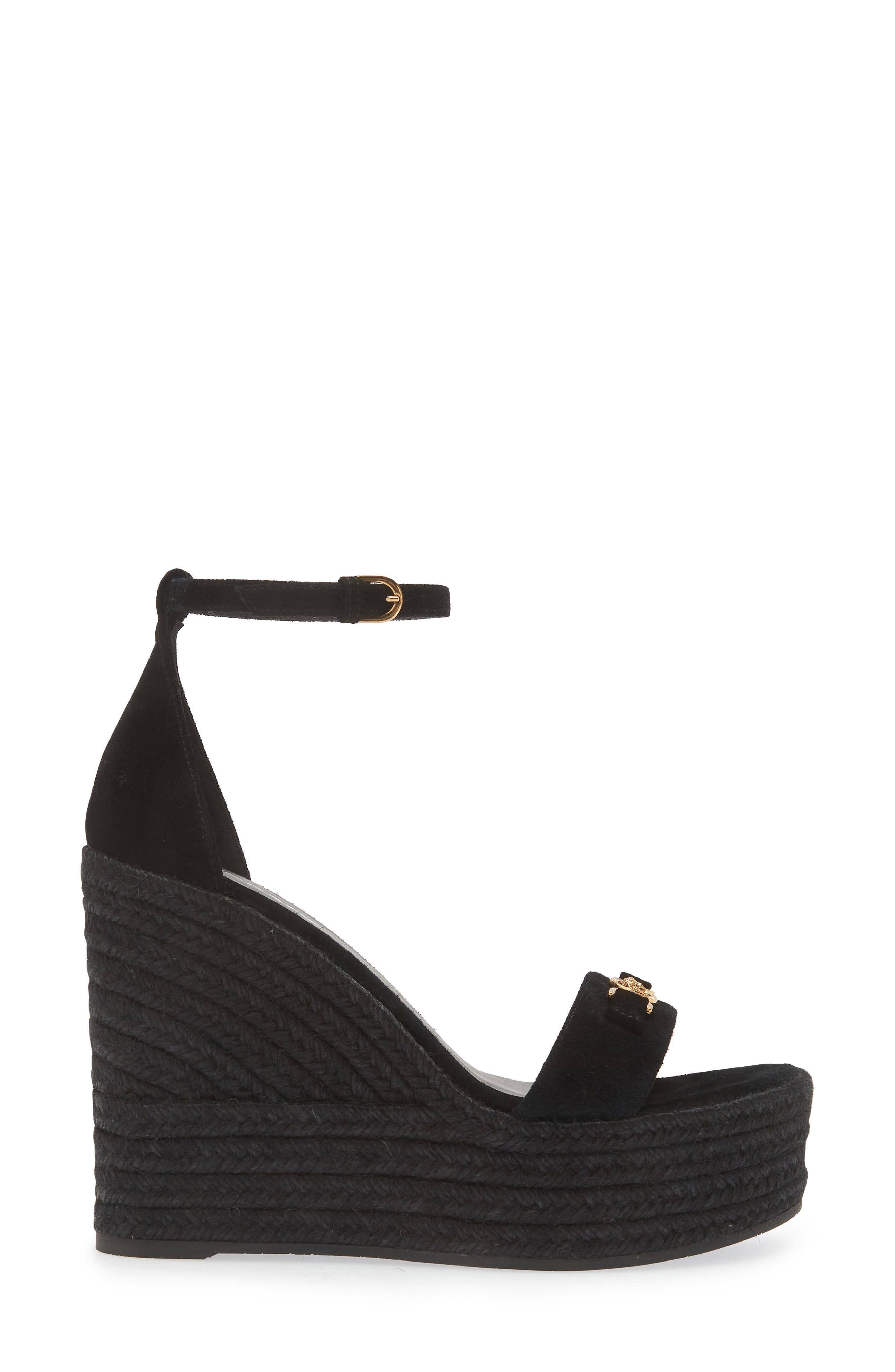 Versace Medusa '95 Espadrille Wedge Sandal, Alternate, color, 