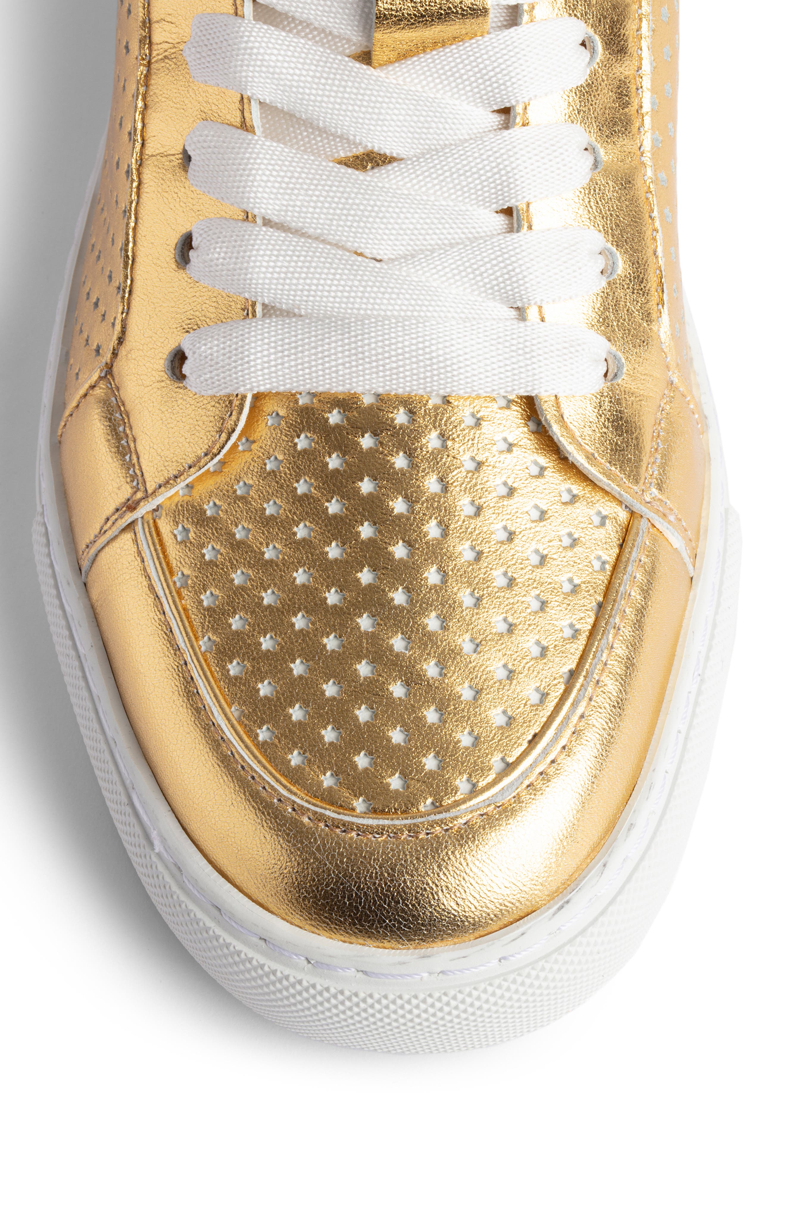 Zadig & Voltaire Flash Metallic High Top Sneaker, Alternate, color, 