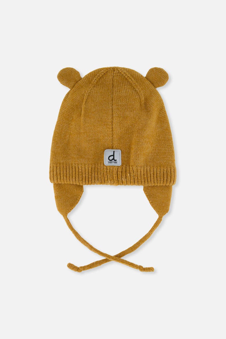 Bear Face Fleece Lined Ear Flap Winter Knit Hat, Alternate, color, Brown Sugar