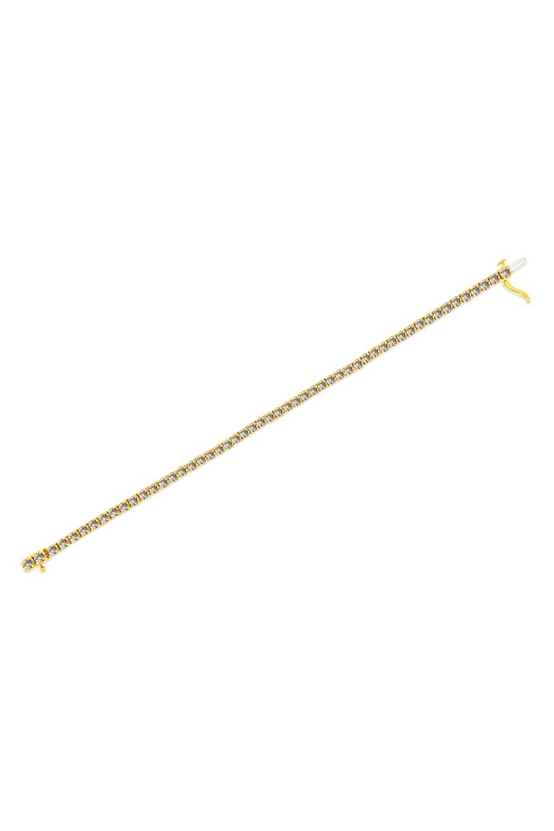 14K Yellow Gold Plated Silver 8.0 Cttw Diamond Classic Link Tennis Bracelet, Alternate, color, Yellow