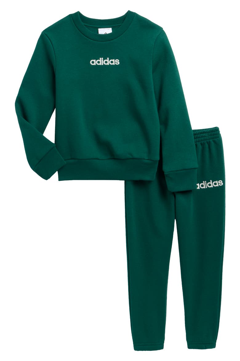 Kids' Fleece Sweatshirt & Pants Set, Main, color, COLLEGIATE GREEN