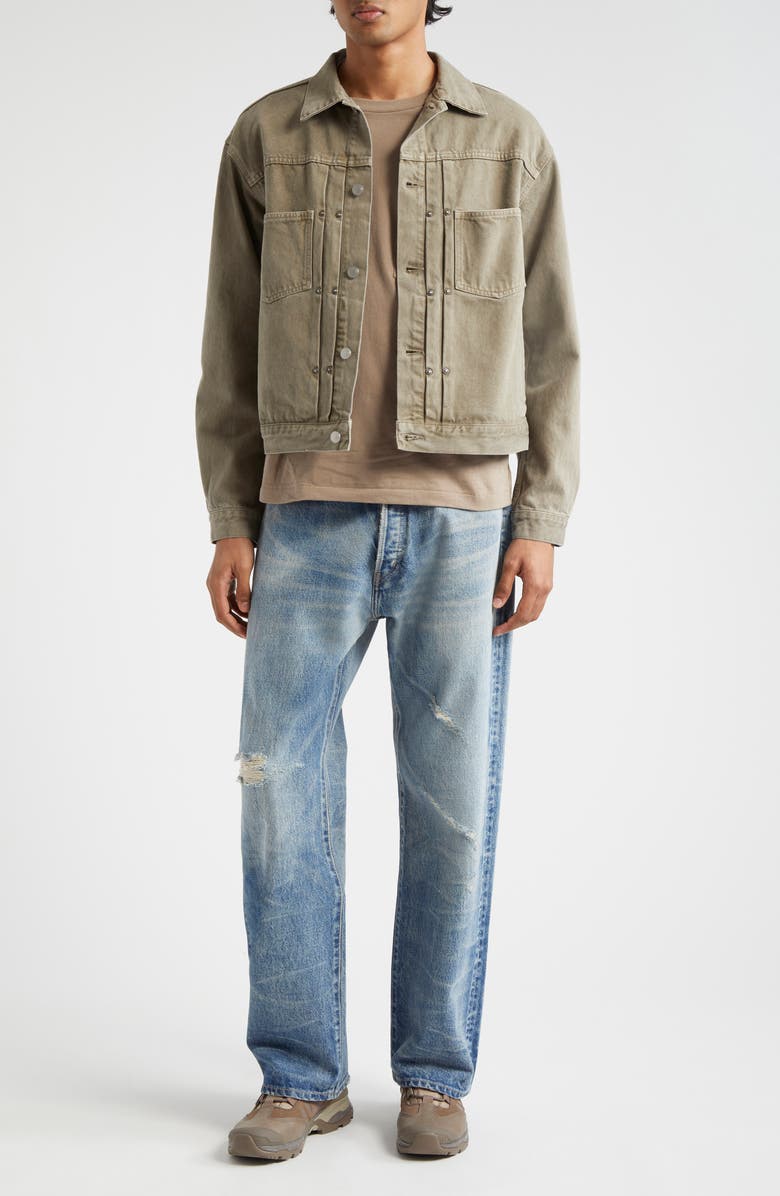 John Elliott Wyatt Ripped Wide Leg Jeans, Alternate, color, 