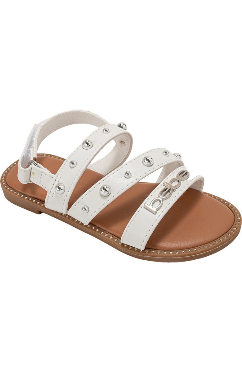 bebe Studded Strap Sandal, Main, color, White