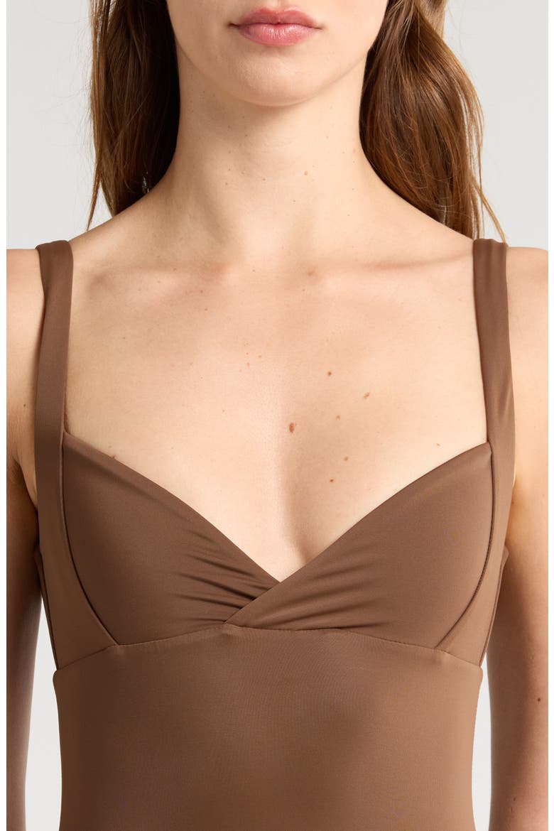 Phoebe Surplice One-Piece Swimsuit, Alternate, color, CHESTNUT BROWN