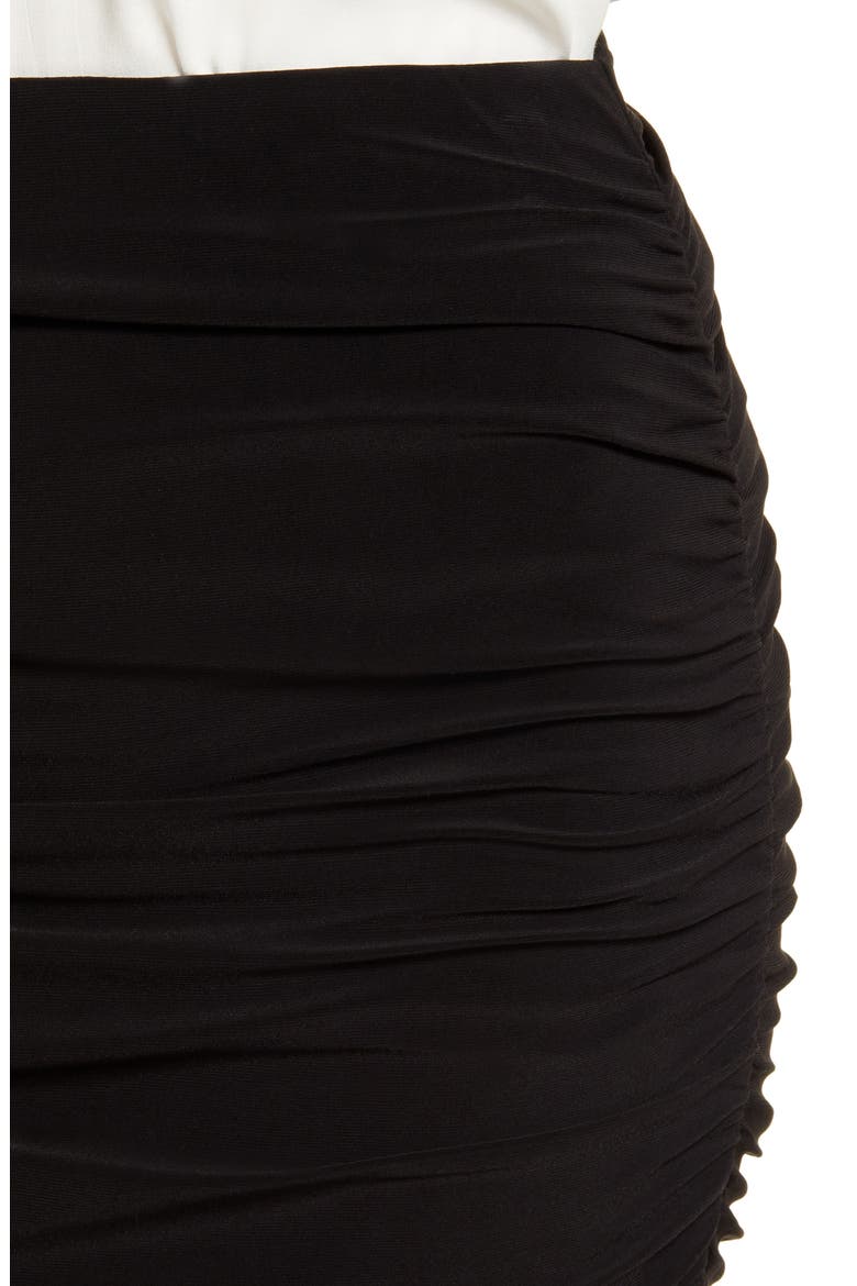 Ruched Knit Midi Skirt, Alternate, color, BLACK