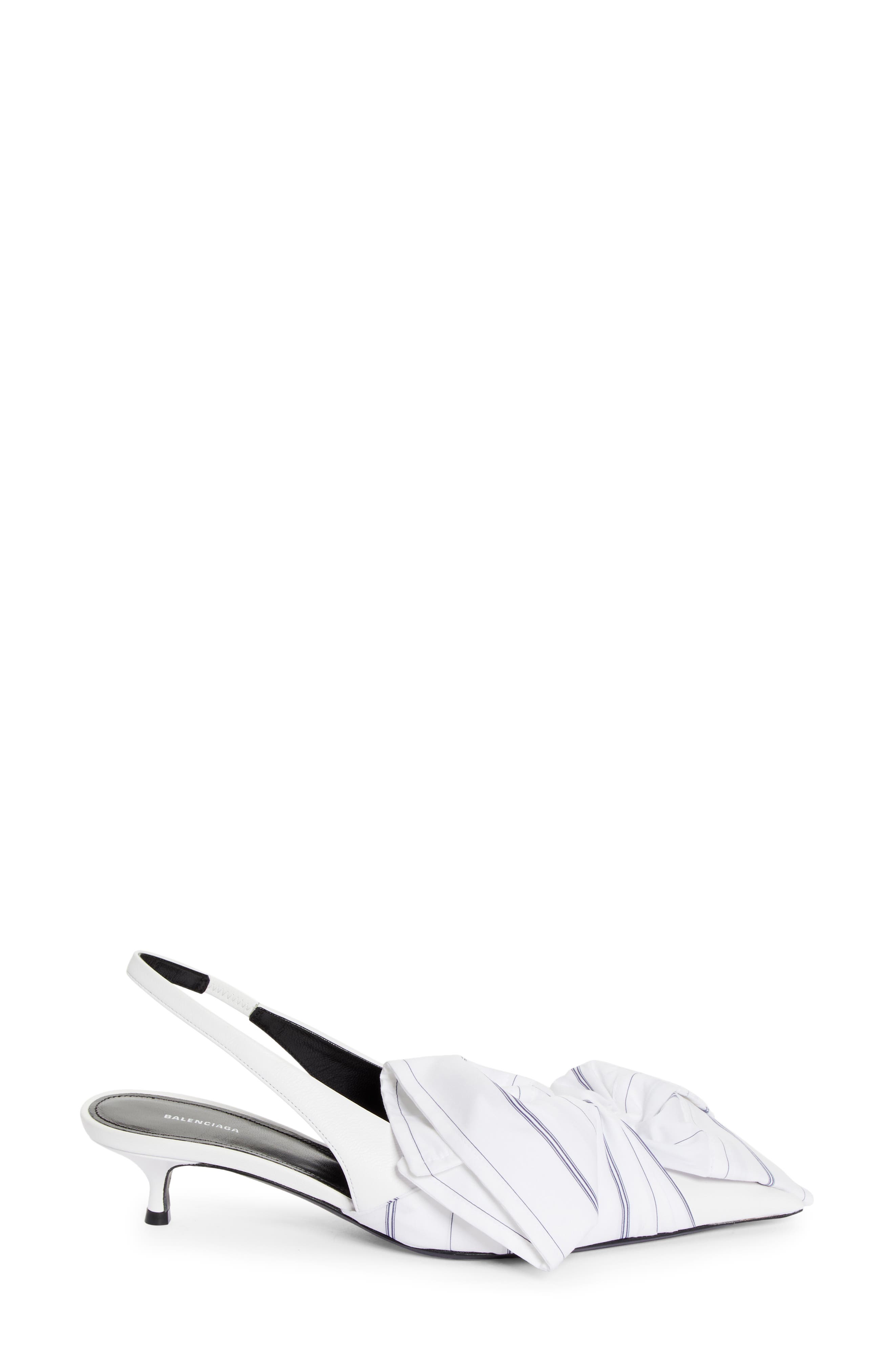 Balenciaga Pointed Toe Kitten Heel Slingback Pump, Alternate, color, 