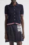 Thom Browne Hector Icon Pointelle Stitch Crop Cardigan