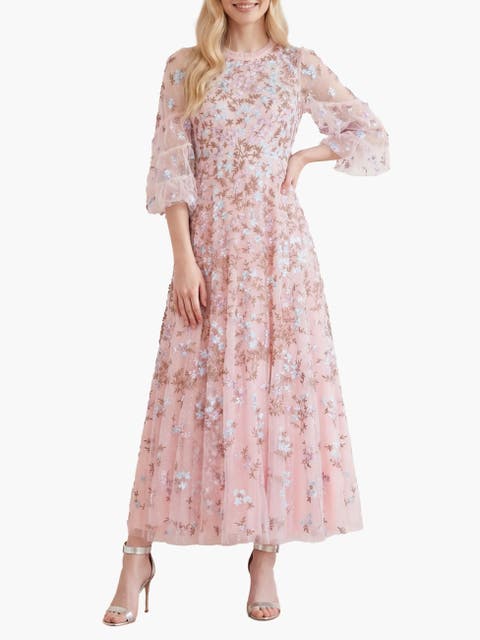 Everett Bloom Round Neck Maxi Dress