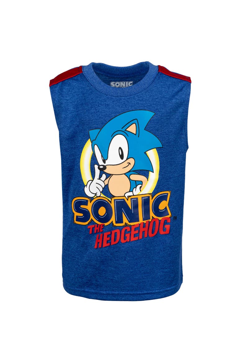 Sonic the Hedgehog 3pc Tank Top, Tee & Shorts Set, Alternate, color, Blue