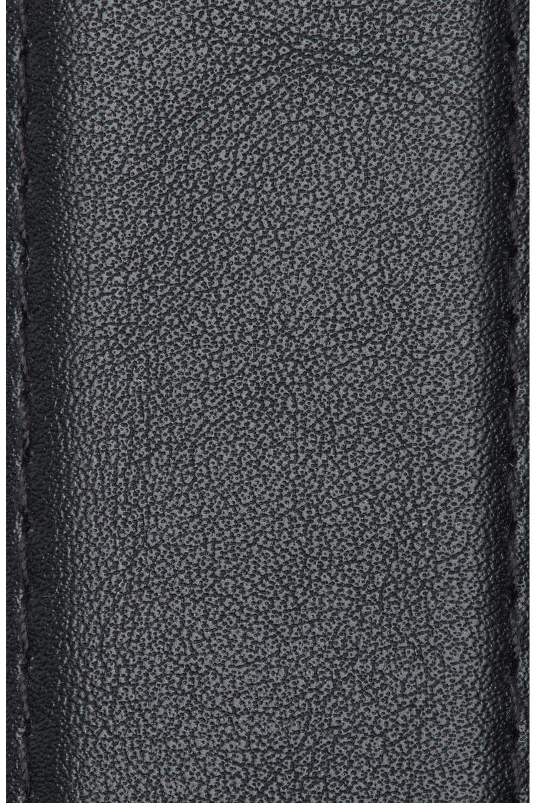 Feathered Edge Faux Leather Belt, Alternate, color, BLACK/ SILVER