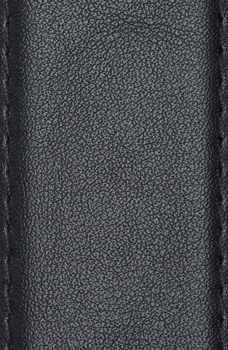 Steve Madden Feathered Edge Faux Leather Belt, Alternate, color, Black/ Silver
