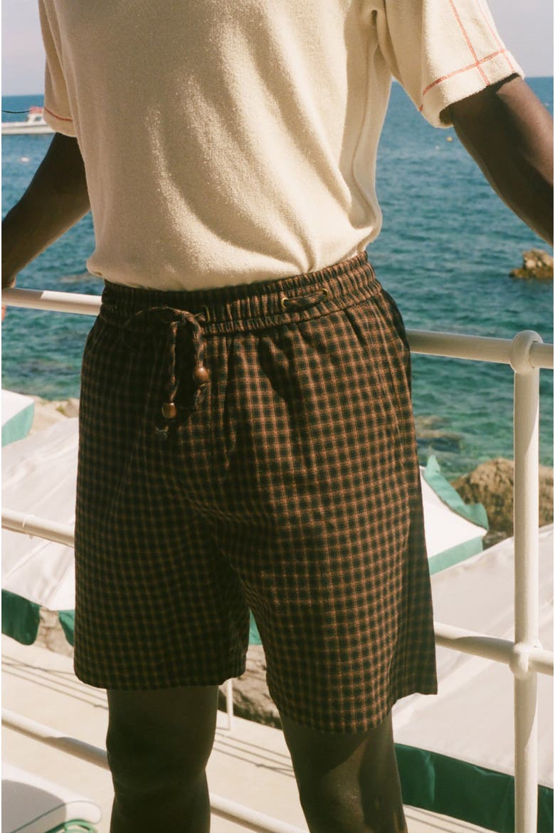 Easy-Going Shorts, Alternate, color, Dark Brown Plaid