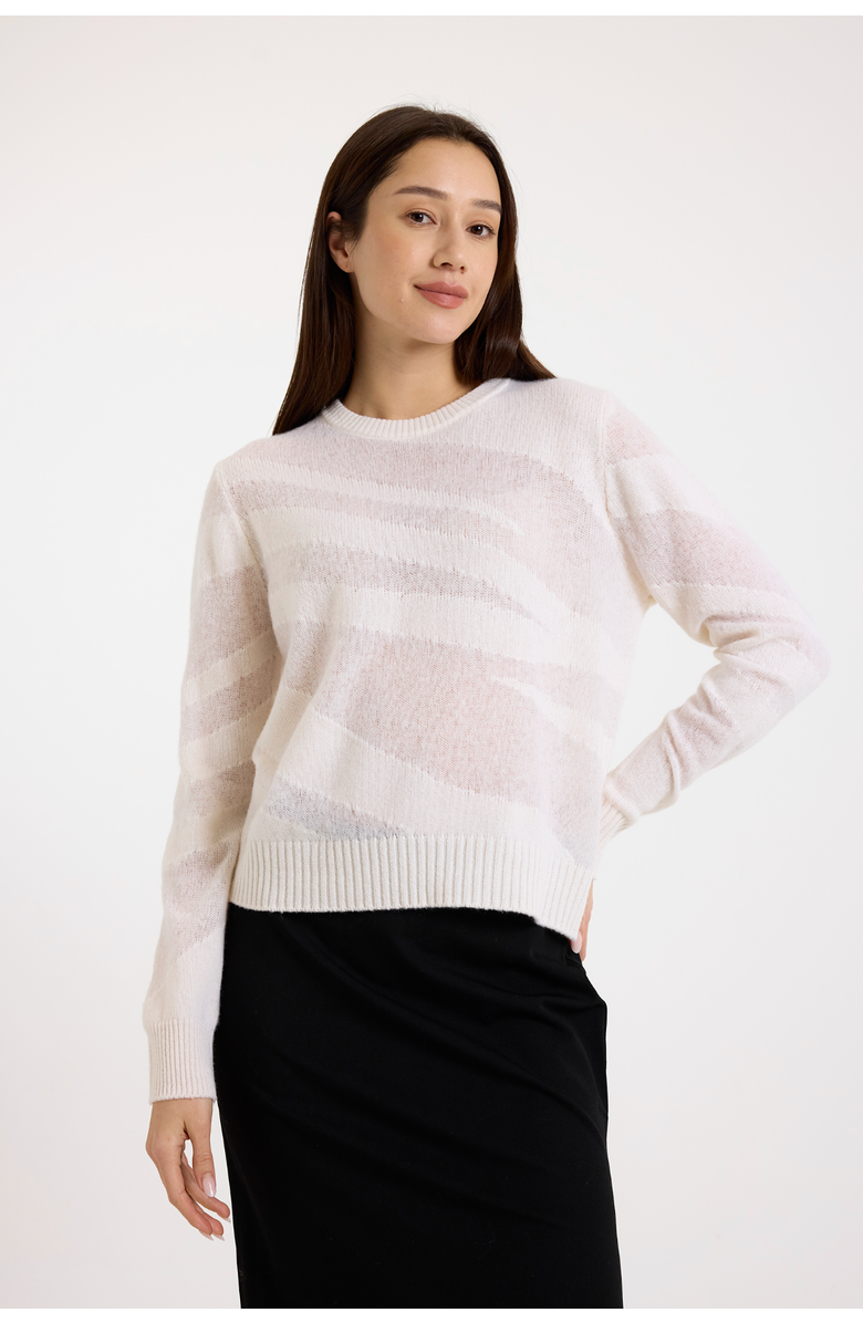 Brodie Pure Cashmere Crew Neck 100% Cashmere Sweater, Main, color, Organic White