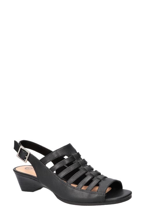 Bella Vita Yakira Strappy Wedge Sandal In Black Leather