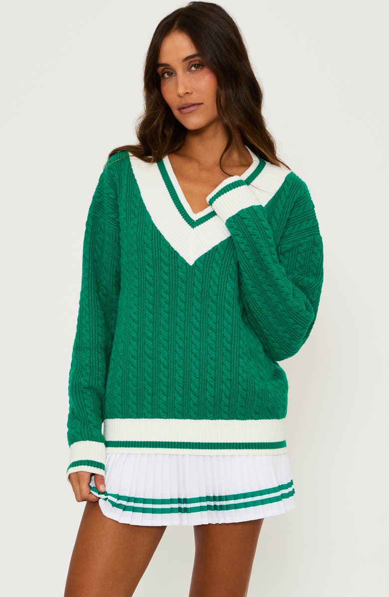 Beach Riot Montana Cable Stitch Sweater, Alternate, color, Forest Park