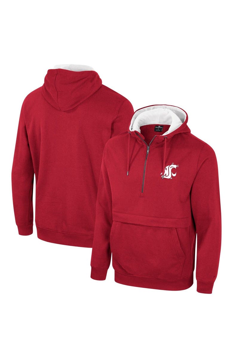 COLOSSEUM Men's Colosseum Crimson Washington State Cougars Half-Zip Hoodie, Main, color, Crimson