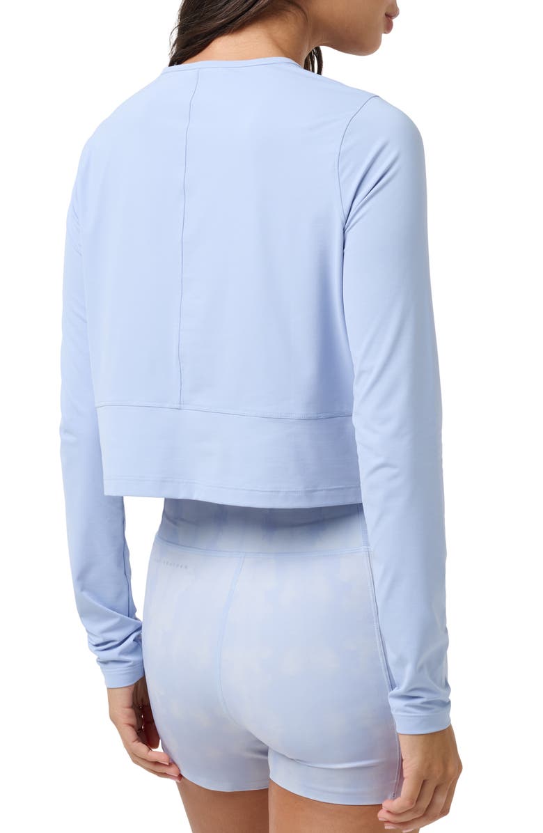 TravisMathew MoveKnit Solstice Crop Long Sleeve T-Shirt, Alternate, color, Brunnera Blue