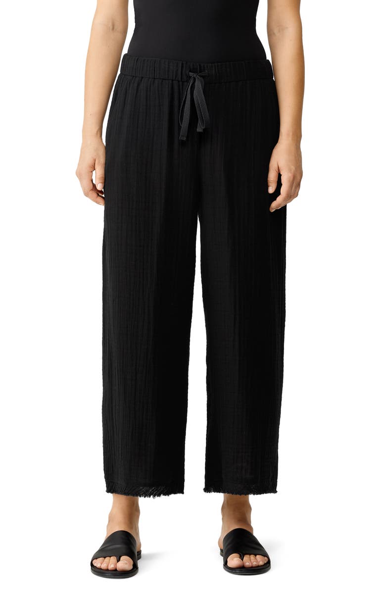 Eileen Fisher Wide Leg Organic Cotton Pants, Main, color,
