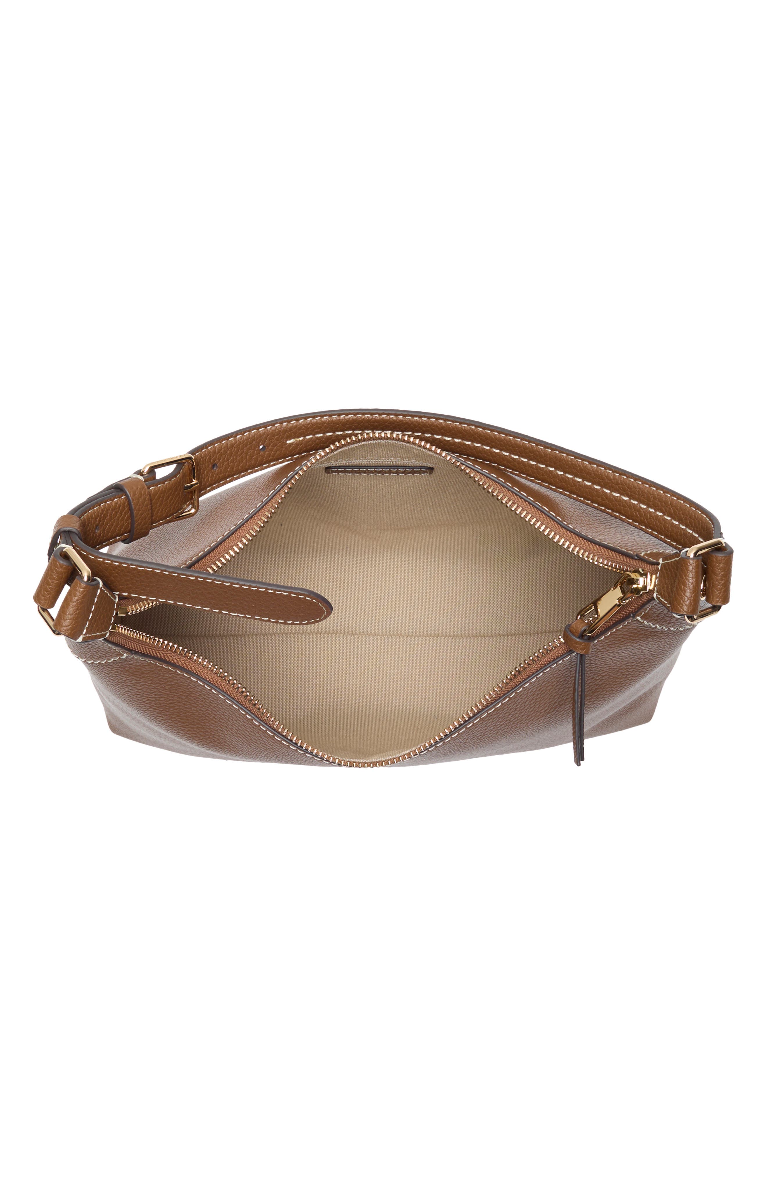 Florence Small Leather Hobo Bag, Alternate, color, NEW CARAMEL