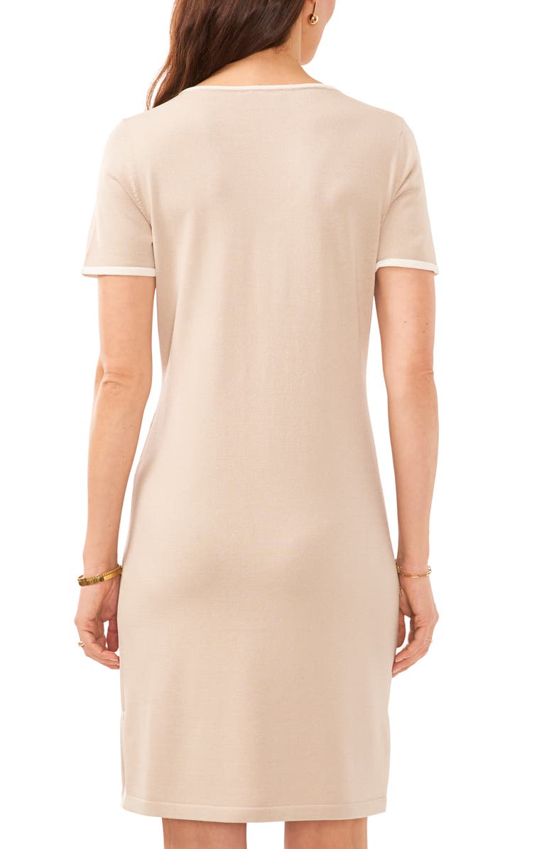 Vince Camuto Contrast Trim Shift Dress, Alternate, color,