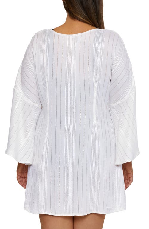 Becca Etc Plus Size Radiance Tie-front Tunic Cover-up In White