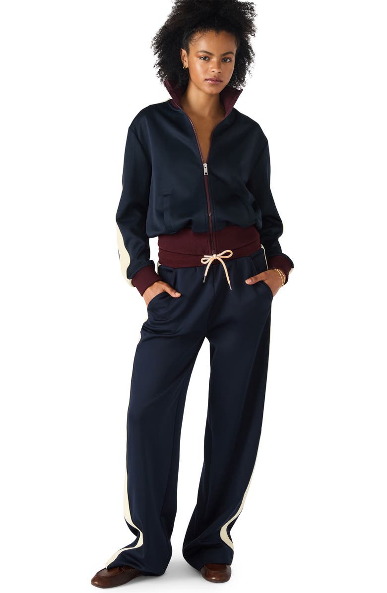 Steve Madden Daisy Colorblock Track Jacket, Alternate, color, Midnight