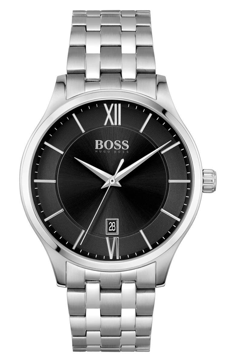 BOSS Elite Bracelet Watch, 41mm, Main, color, Black