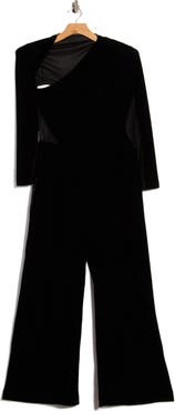 Reiss Karolina Long Sleeve Velvet Jumpsuit