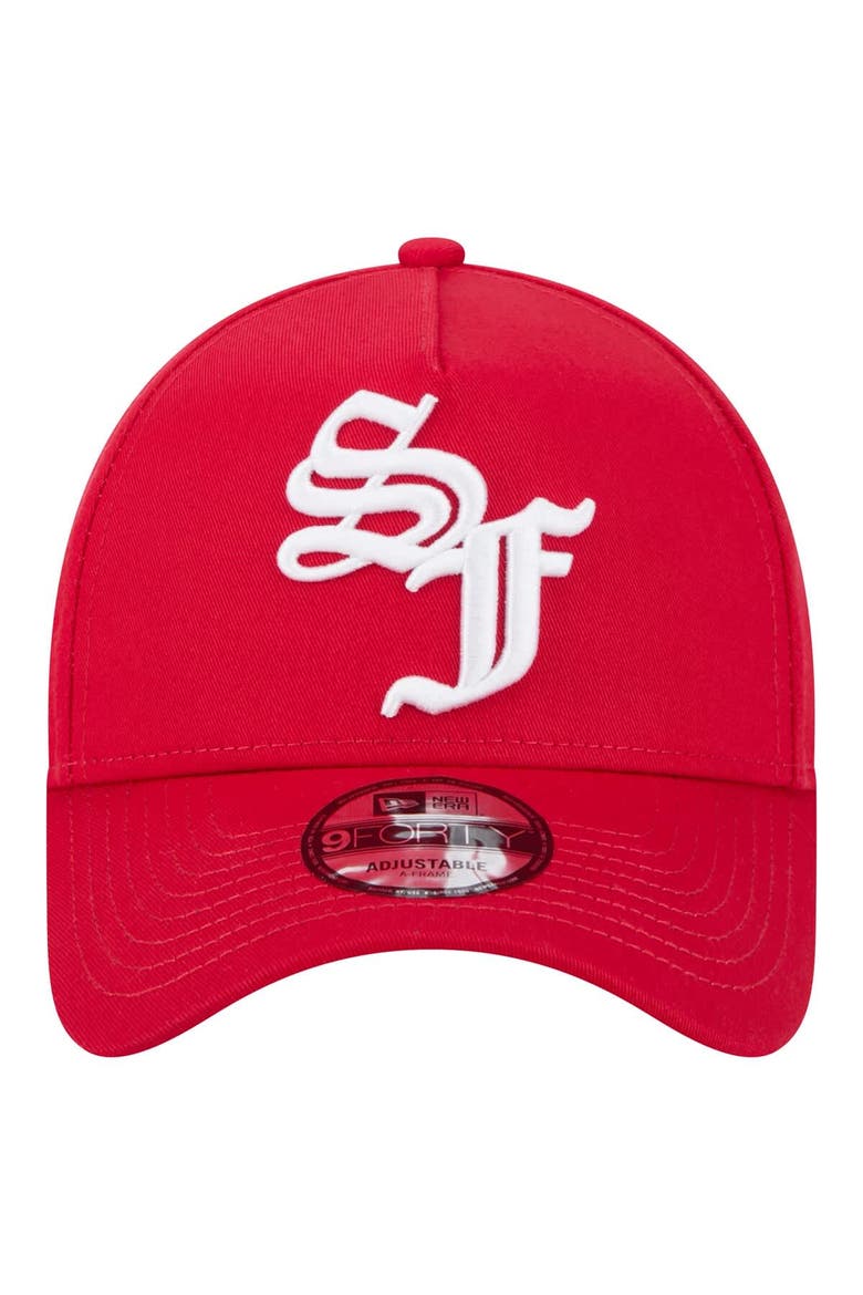 Men's New Era Scarlet San Francisco 49ers Mystic 9FORTY A-Frame Adjustable Hat, Alternate, color, Scarlet