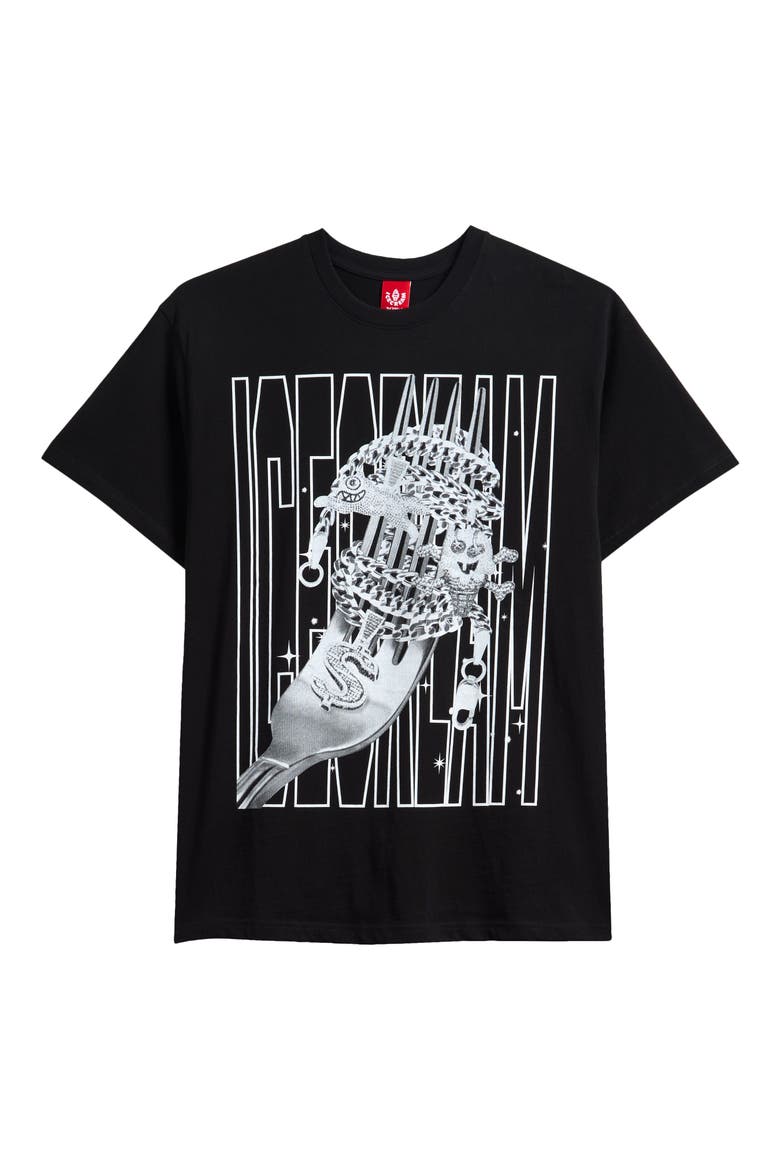 Pasta Cotton Graphic T-Shirt, Alternate, color, BLACK