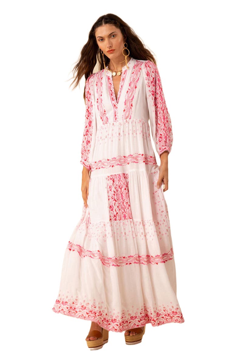 Hale Bob Emery Embroidered Maxi Dress, Alternate, color, 
