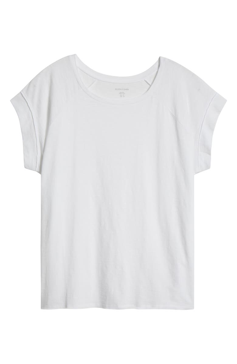 Eileen Fisher Raglan Short Sleeve Organic Cotton Jersey Top, Alternate, color,