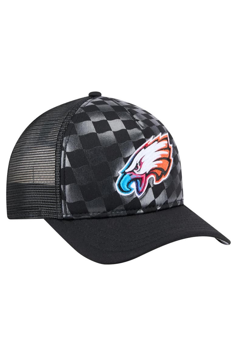 Men's New Era  Black Philadelphia Eagles Gradient 9FORTY Adjustable Hat, Alternate, color, Black