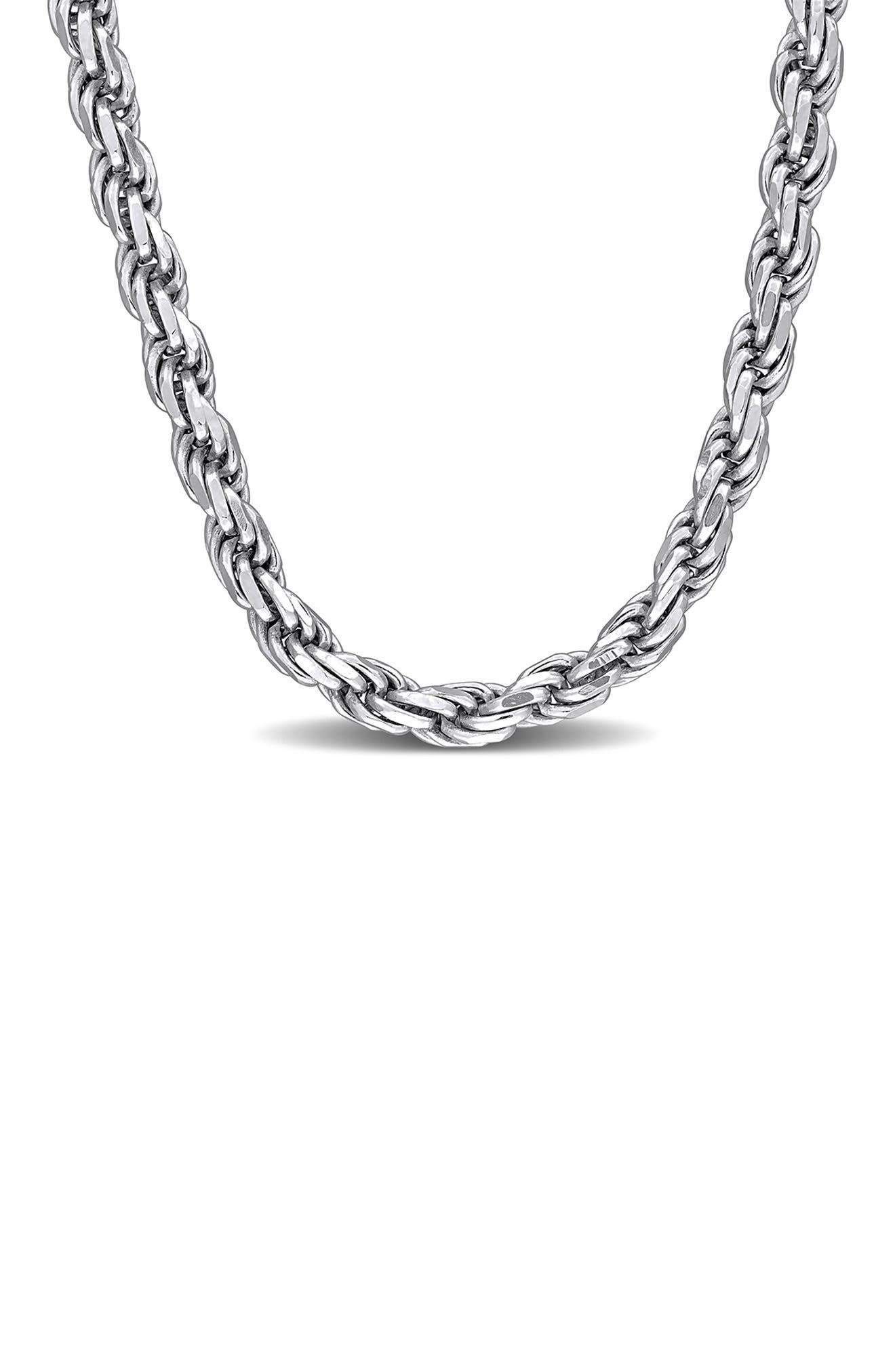 DELMAR Diamond Cut Rope Chain Necklace, 3.3mm