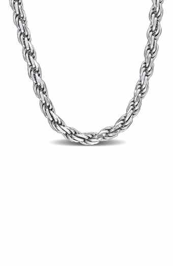 Diamond Cut Rope Chain Necklace, 3.3mm