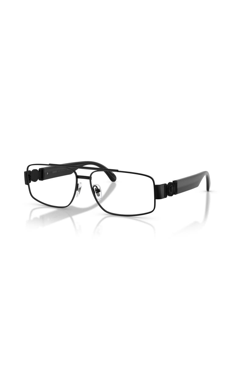 Versace 56mm Rectangle optical glasses, Main, color, Black