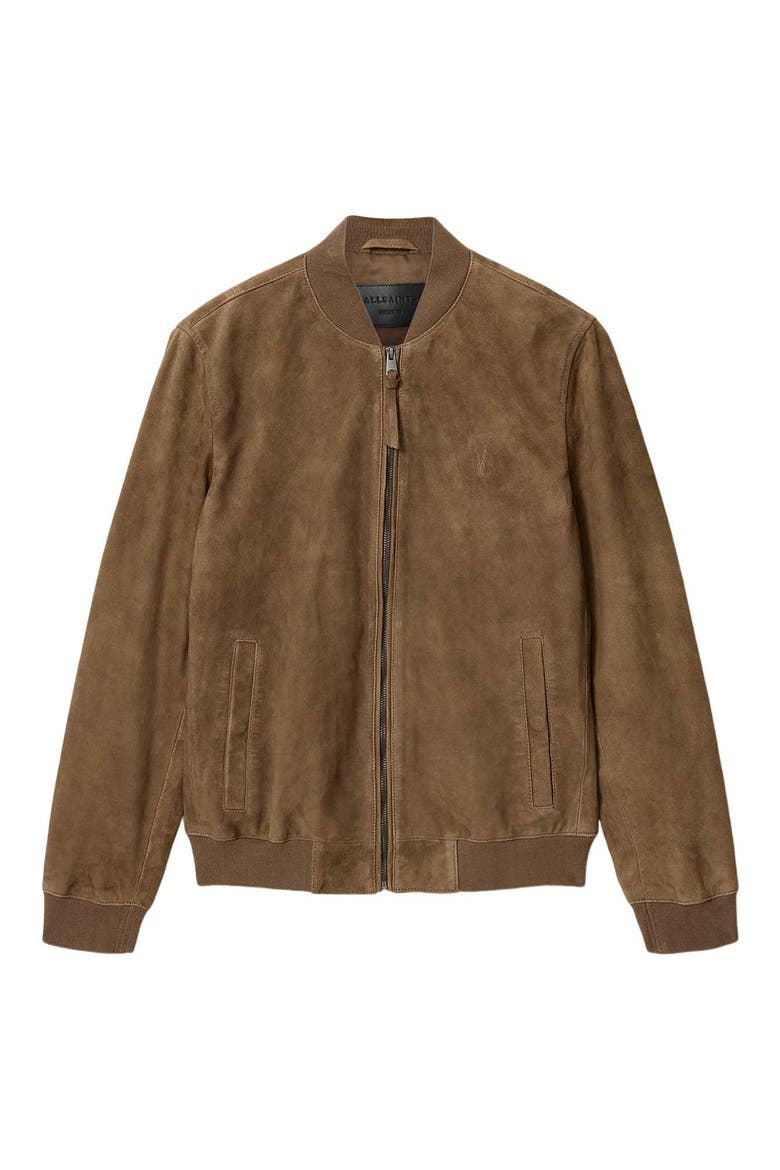 Morten Suede Bomber Jacket, Alternate, color, KAROO BROWN