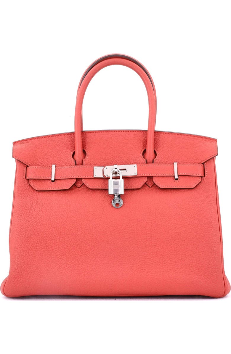 Pre-Owned Hermes Birkin Handbag Red Togo with Palladium Hardware 30, Main, color, Rouge Pivoine