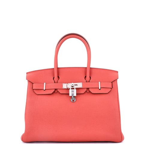 Birkin Handbag Red Togo with Palladium Hardware 30