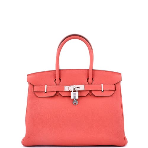 Pre-owned Hermes Hermes Birkin Handbag Red Togo With Palladium Hardware 30 In Red