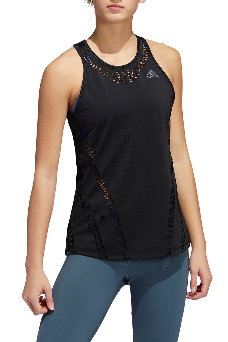 Primeblue Racerback Tank, Main, color, BLACK