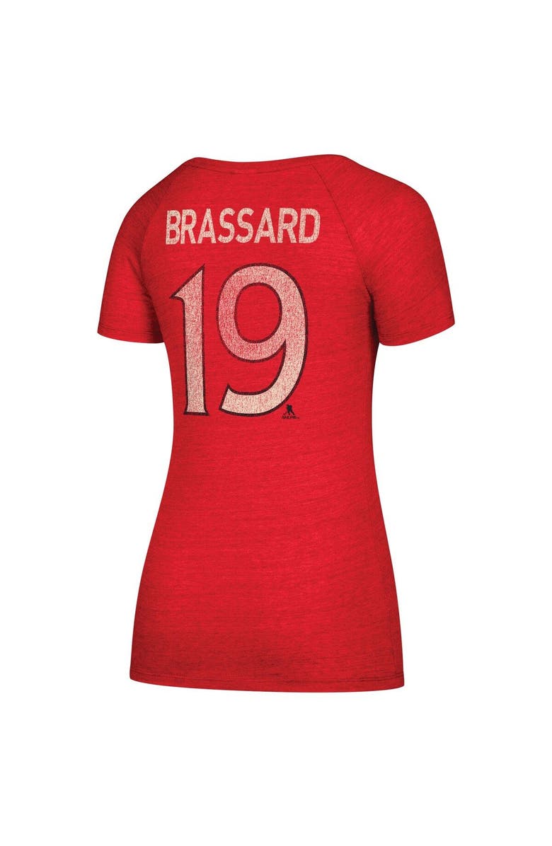 CCM Women's CCM Derick Brassard Red Ottawa Senators Name & Number V-Neck T-Shirt, Alternate, color, Red