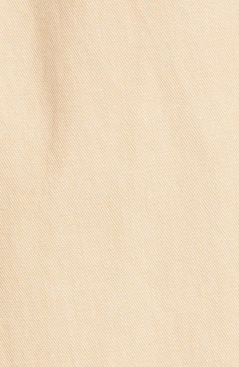 Nanushka Alex Vegan Leather Trim Cotton & Linen Trench Coat, Alternate, color,