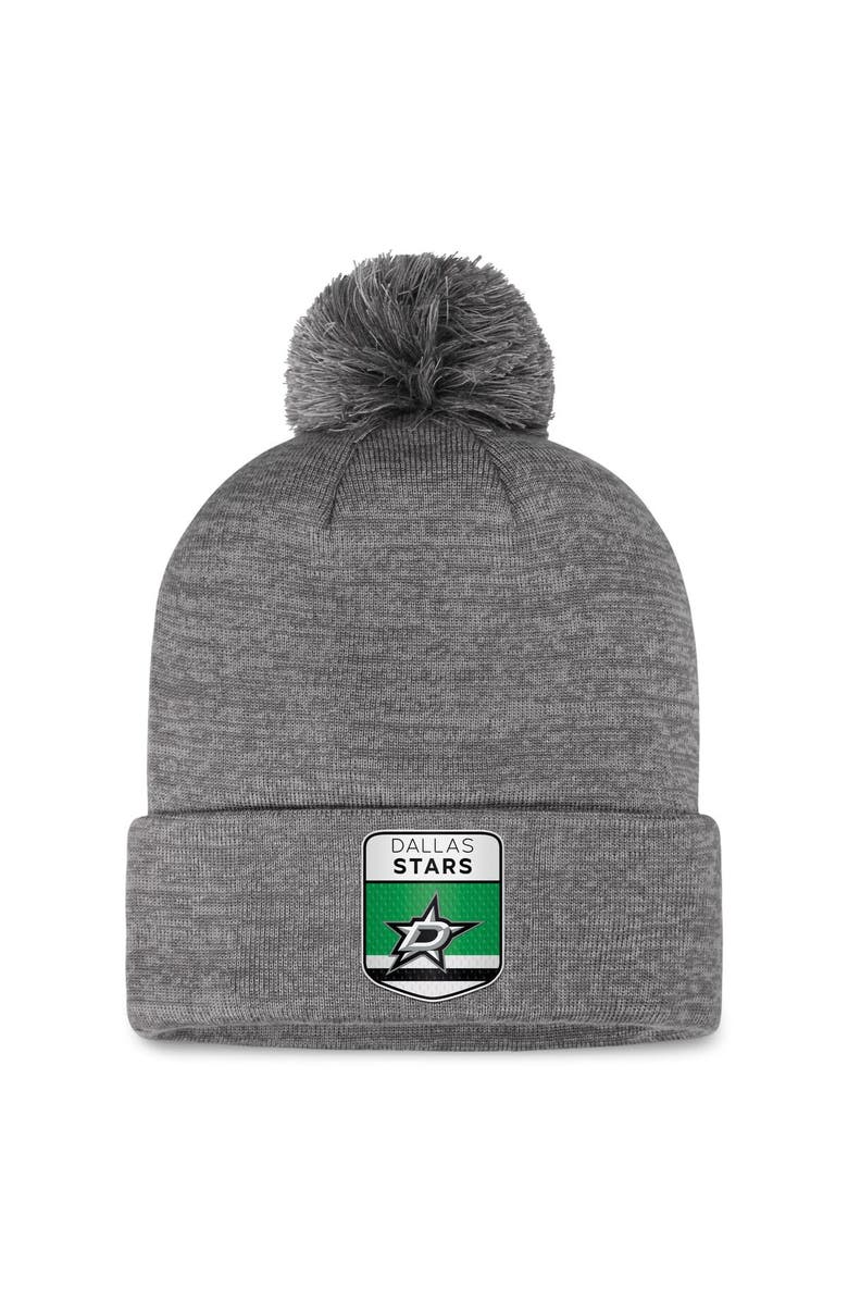 FANATICS Men's Fanatics Branded  Gray Dallas Stars Authentic Pro Home Ice Cuffed Knit Hat with Pom, Main, color, Gray