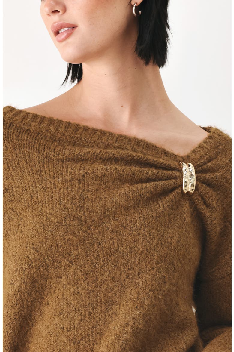 Hardware Detail Asymmetric Sweater, Alternate, color, CAMEL